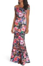Women's Tadashi Shoji Bondi Off The Shoulder Gown - Black