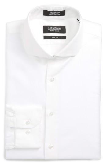 Men's Nordstrom Men's Shop Trim Fit Solid Dress Shirt .5 - 32/33 - White