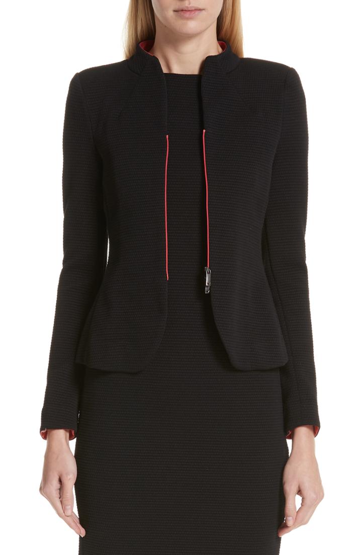 Women's Emporio Armani Contrast Zip Jacket Us / 40 It - Black