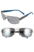 Men's Maui Jim 'ohia' 64mm Polarized Sunglasses - Satin Grey With Blue/grey