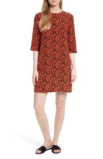 Women's Equipment Aubrey Print Silk Shift Dress - Red
