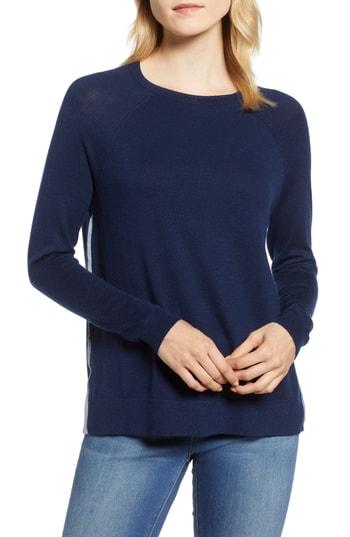 Women's Vineyard Vines Back Zip Crewneck Sweater - Blue