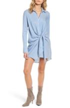 Women's Socialite Tie Front Shirtdress - Blue