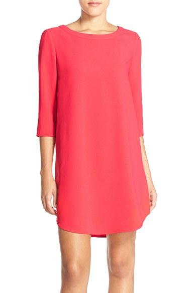 Women's Bb Dakota 'jazlyn' Crepe Shift Dress - Coral