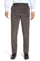 Men's John W. Nordstrom Torino Traditional Fit Flat Front Corduroy Trousers - Grey