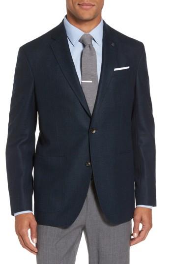 Men's Ted Baker London Kyle Trim Fit Check Wool Sport Coat R - Blue