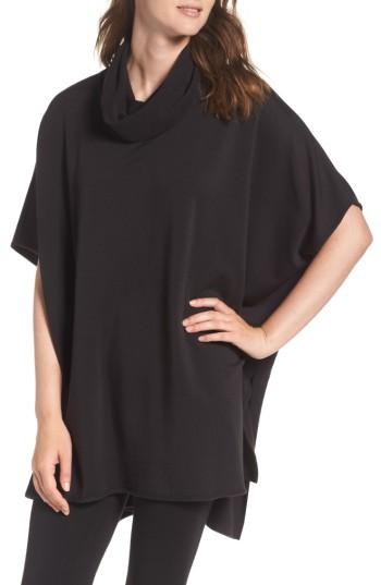 Women's Natori Brushed Jersey Poncho - Black