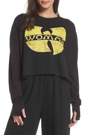 Women's The Laundry Room Woman Gang Hitchhiker Crop Sweatshirt - Black