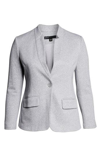Petite Women's Gibson Notch Collar Cotton Blend Blazer, Size P - Grey