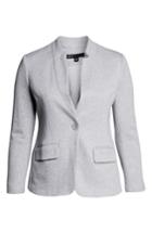 Petite Women's Gibson Notch Collar Cotton Blend Blazer, Size P - Grey