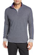 Men's Robert Graham Kitson Classic Fit Stripe Quarter Zip Sweater - Blue