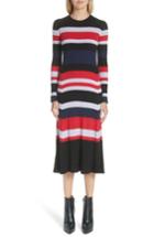 Women's Proenza Schouler Wool, Silk & Cashmere Stripe Sweater Dress - Black