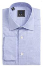 Men's David Donahue Regular Fit Plaid Dress Shirt 32/33 - Purple