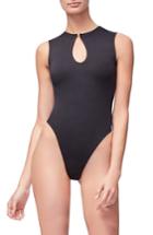 Women's Good American The Key To My Heart Thong Bodysuit - Black
