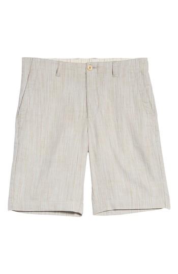 Men's Tommy Bahama Harbor Herringbone Linen Blend Shorts - Brown