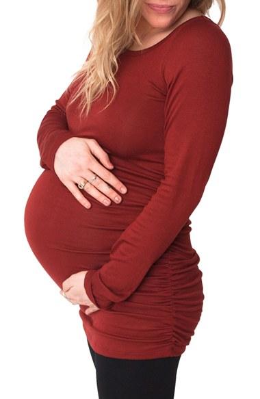 Women's Nom Maternity 'reese' Rib Knit Maternity Top - Red