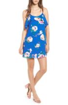 Women's Everly Floral Print Ruffle Front Dress - Blue
