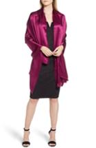 Women's Nordstrom Silk Fringe Wrap, Size - Purple