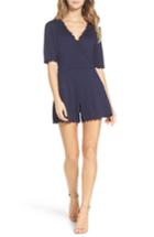 Women's French Connection 'beau' Scalloped Romper - Blue