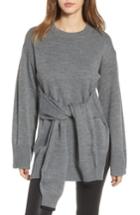 Women's J.o.a. Tie Front Sweater - Grey