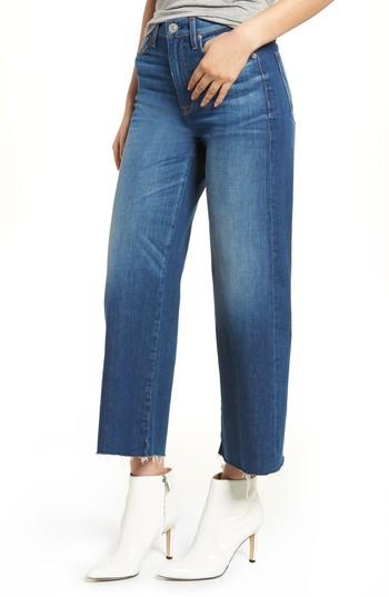 Women's Hudson Jeans Holly High Waist Raw Hem Crop Wide Leg Jeans - Blue