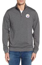 Men's Cutter & Buck Shoreline - Pittsburgh Steelers Half Zip Pullover - Grey
