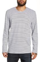 Men's Wax London Finham Stripe Long Sleeve T-shirt - White