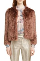 Women's Isabel Marant Agga Genuine Alpaca Fur Coat Us / 36 Fr - Purple