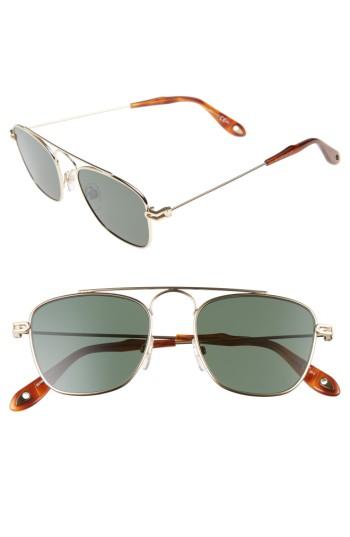 Men's Givenchy 51mm Navigator Sunglasses - Gold