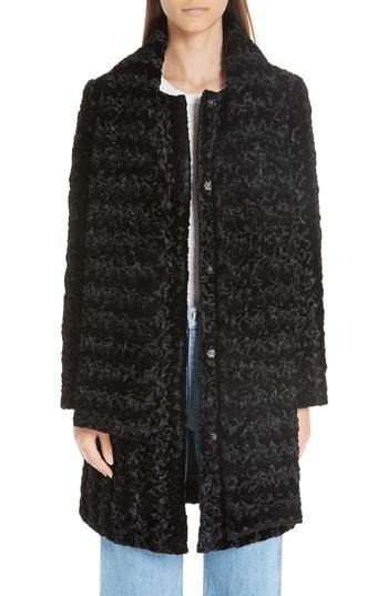 Women's Paskal Faux Fur Coat With Scarf - Black