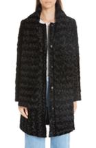 Women's Paskal Faux Fur Coat With Scarf - Black