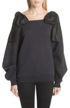 Women's Stella Mccartney Bow Strap Cold Shoulder Sweatshirt Us / 36 It - Black