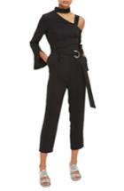 Women's Topshop Choker One-shoulder Jumpsuit Us (fits Like 0) - Black