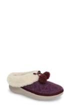 Women's Fitflop(tm) Loaff Pompom Wool Slipper M - Purple