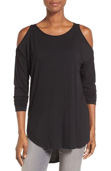 Women's Bobeau Cold Shoulder High/low Top