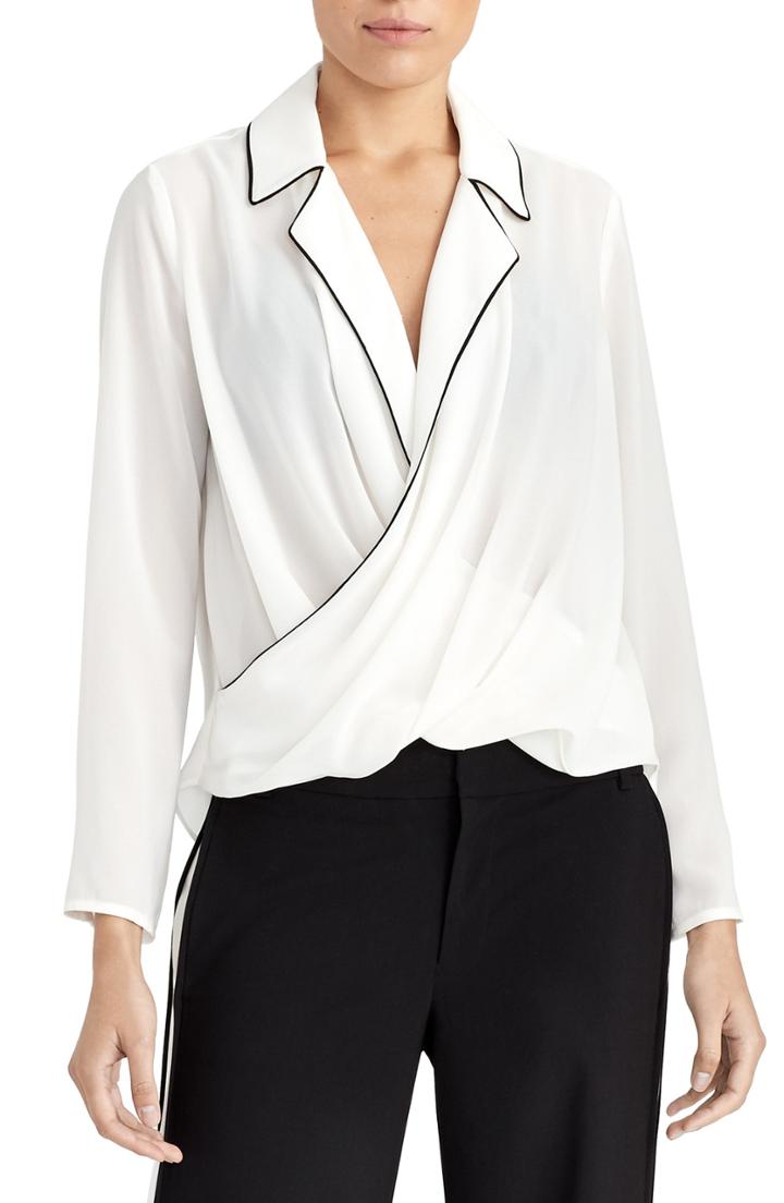 Women's Rachel Roy Collection Draped Pajama Top - White