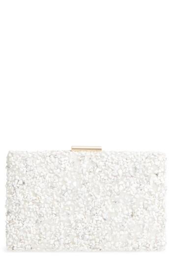 Natasha Couture Chips Embellished Box Clutch - Metallic