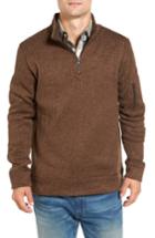 Men's Jeremiah Lance Herringbone Zip Mock Neck Sweater - Brown