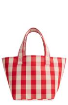 Trademark Small Gingham Nylon Grocery Tote - Red