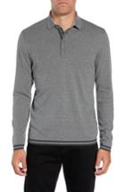 Men's Ted Baker London Longfiz Slim Fit Ribstart Polo (m) - Grey