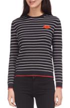 Women's Whistles Kiss Embroidered Stripe Sweater Us / 4 Uk - Black