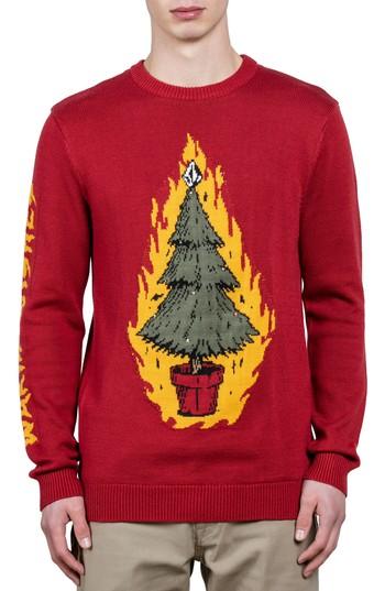 Men's Volcom Warm Wishes Sweater - Red