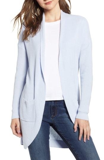 Women's Bp. Stitch Curve Hem Cardigan - Blue
