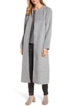 Women's Eileen Fisher Long Alpaca Blend Coat, Size - Grey