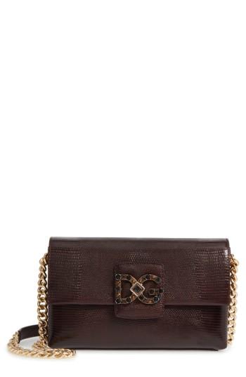 Dolce & Gabbana Medium Millennials Embossed Leather Shoulder Bag - Burgundy