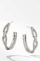 Women's David Yurman Cable Loop Hoop Earrings With Diamonds