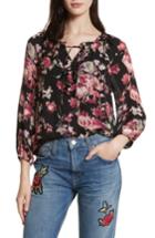 Women's Joie Nadege Floral Print Silk Top, Size - Black