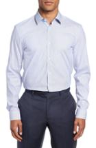 Men's Boss Isko Slim Fit Stretch Stripe Dress Shirt - Blue
