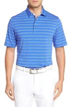 Men's Bobby Jones Xh20 Barley Stripe Stretch Golf Polo - Blue