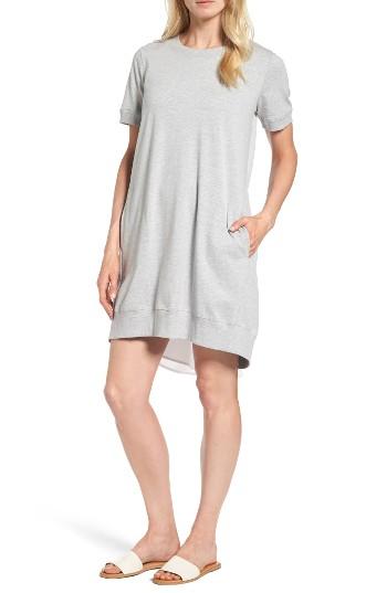 Women's Halogen Mixed Media Shift Dress - Grey